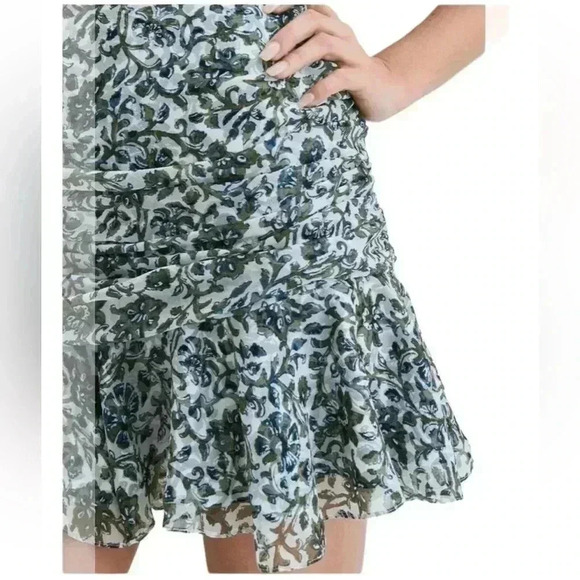 Veronica Beard TARAS FLORAL SKIRT OFF-WHITE/Multi Green and Blue Size 10 - Picture 1 of 9